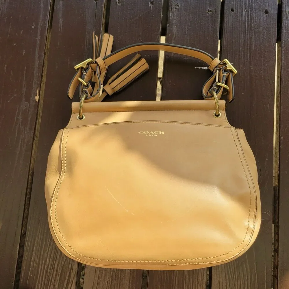 Coach Legacy New Willis 22382 Tan Leather Turnlock Satchel Bag